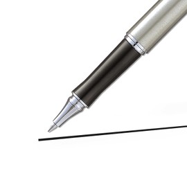 Pentel Australia K600-PBOX Gifts Sterling K600 Steel Barrel 0.7mm Black Ink Pen with Pearl White Gift Box