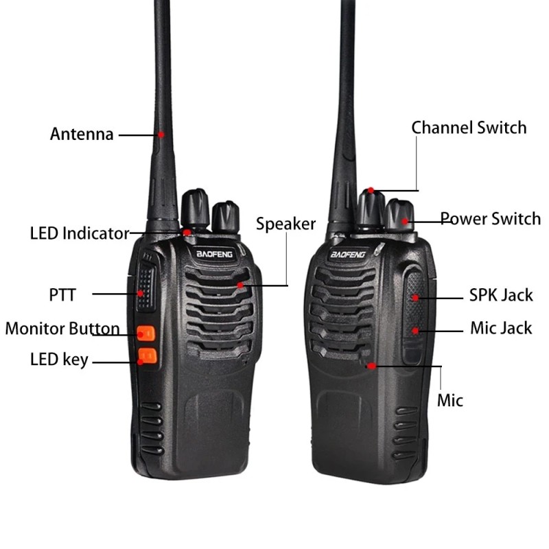 US Warehouse 2 Packs Baofeng BF-888S Kids Walkie Talkie UHF