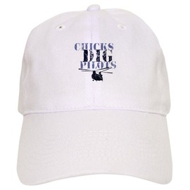 CafePress Chicks Dig Chinook Pilots Cap Unique Adjustable Baseball Hat White