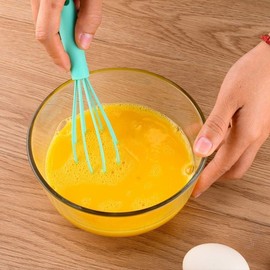 Mini Silicone Whisk, Egg Beater and Blender for Baking and Cooking, 6 Inch Compact Design, Dishwasher Kitchen Utensils