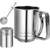 Flour Sifter Stainless Steel,3 Cup Flour Sifter for Baking,3 in1