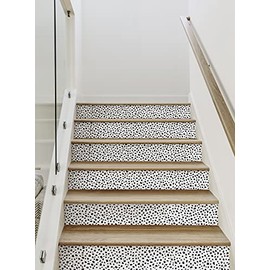 Speckle Peel and Stick Stair Riser Strips (Black, 6 Pack - 48" w x 6" h)