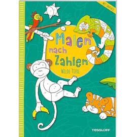 Malen nach Zahlen. Wilde Tiere: Mit ausklappbarer Farbtafel. Ab 4 Jahren