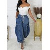 NRTHYE Women Baggy Cargo Jeans Joggers Drawstring High Waist Loose