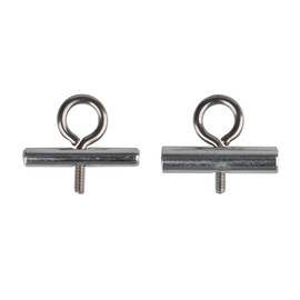 qeedo Piping Stop Set, Piping Stoppers 2 x 5 mm and 2 x 7 mm, with Ring Eyelet, Easy Assembly, Made of Stainless Steel, End Stopper, Stopper for Piping Rail
