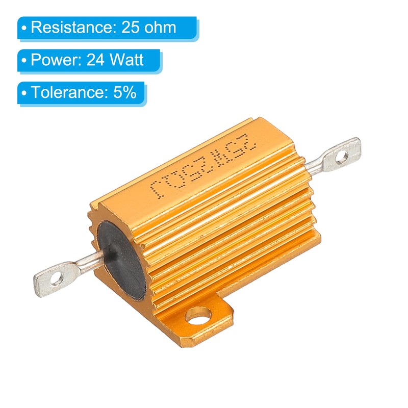 PATIKIL 25W 25 Ohm Aluminum Shell Resistor 2 Pack Aluminum