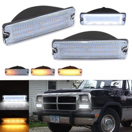 Tonsya For 1991 1992 1993 Dodge D150, D250, D350, W150, W250e, W350 Ramcharger, 1991 Dodge D150S, W150S Luces de señal de giro de estacionamiento delanteras Lente transparente #55026085, 55026085 4 4
