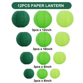 BEISHIDA 12 Pcs Forest Mix Paper Lanterns,Hanging Decorative Chinese Japanese Round Paper Lantern Lamp for Birthday Wedding Baby Bride Shower Home Party Decoration