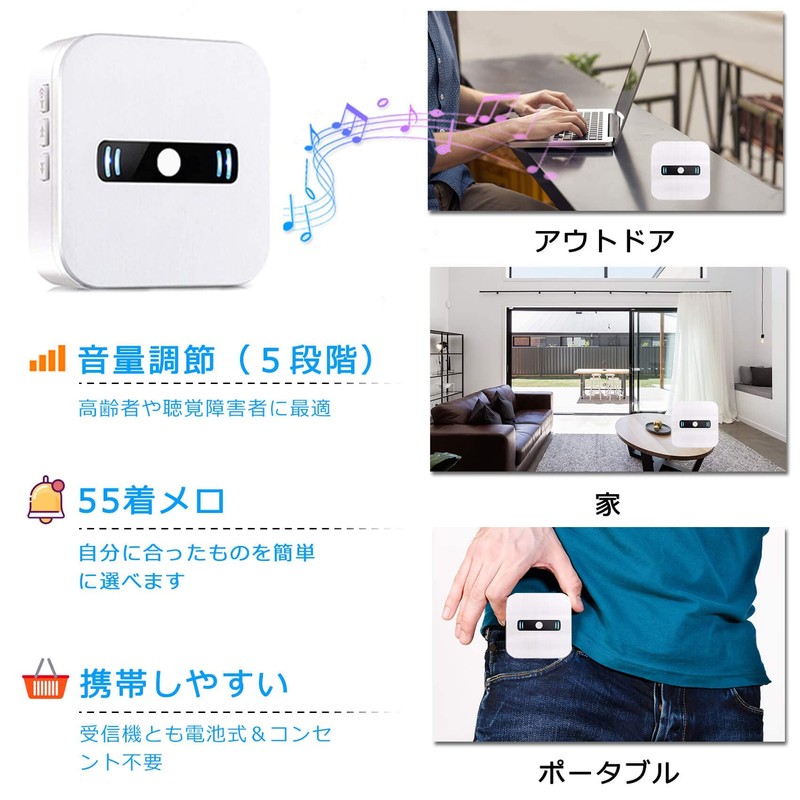 DAYTECH Call Bell, Nursing Care, Pocket Bell, Wireless Call Button,