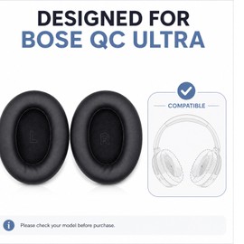 QuietComfort Ultra Replacement Earpads for Bose QC Ultra (2nd Gen) Wireless Headphone, Replacement Headset Ear Cushion Pads with Memory Foam Ear Cover Earmuff, Black