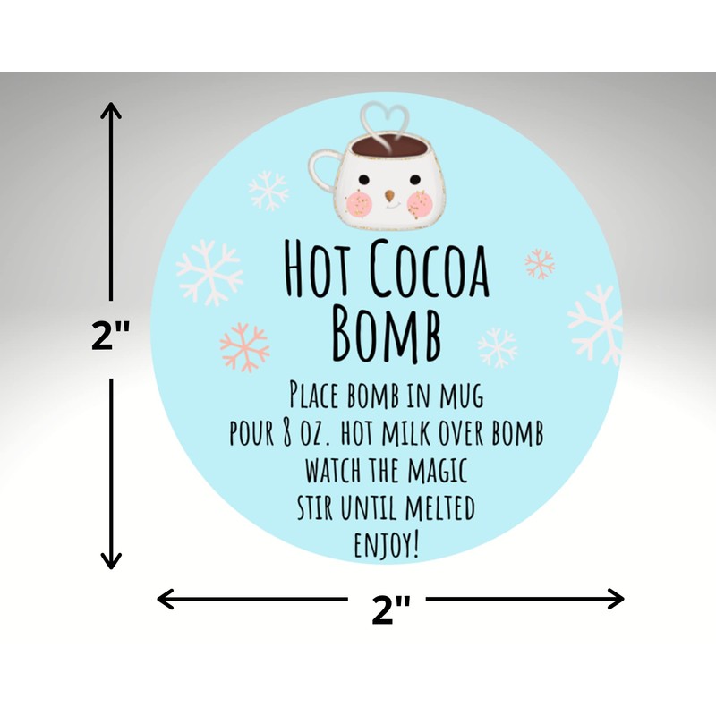 Hot Cocoa Bomb Stickers Hot Chocolate Bomb Directions Christmas Winter