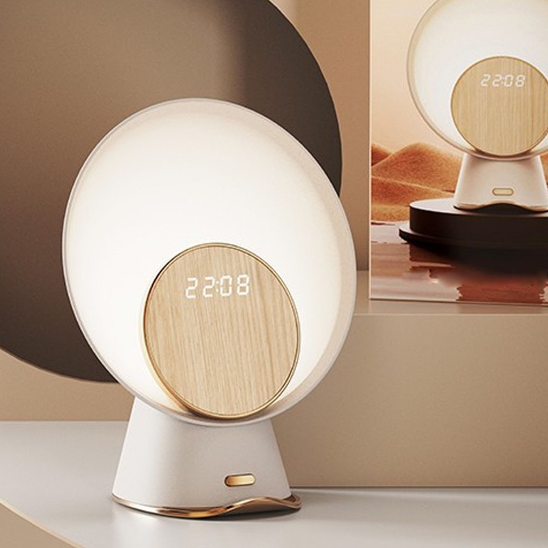 Moonlight Sensor Night Light Speaker Wireless Alarm Clock Bluetooth Speaker