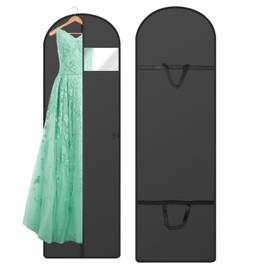 KJLEEN 2PCs Dress Bags Black Dress Covers 72 Inches Garment Bags Wedding Clothes Covers Protector Bags Moth Proof Long Suit Carriers for Women Bridesmaid Party Dress Weddings Travel