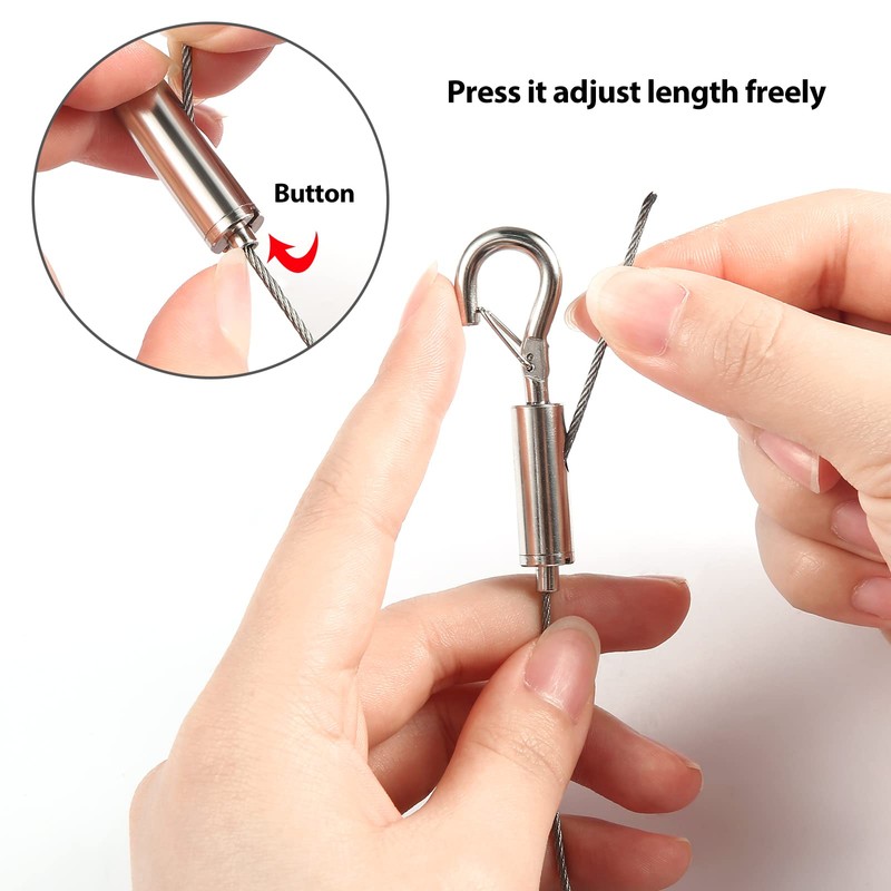 SIDENUO Adjustable Picture Hanging Wire Kit,heavy duty picture hangers Supports