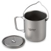 Lixada Lightweight Titanium 3 Pieces Set Titanium 750ml Pot 350ml