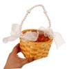 Levemolo Handwoven Flower Basket with Handle Small Woven Gift Basket