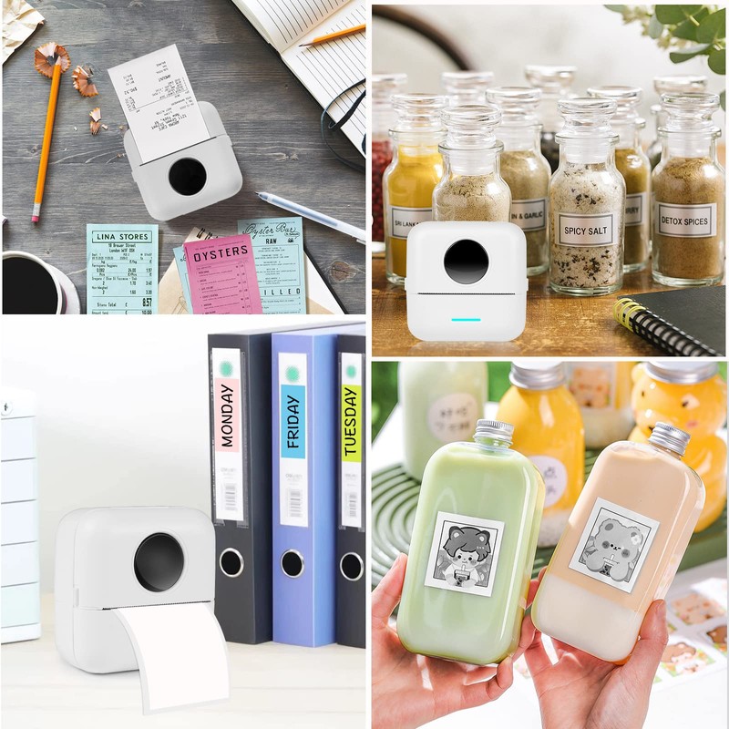 GuKKK Mini Printer, Mobile Photo Printer, Portable Mini Photo Printer,