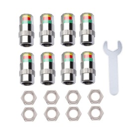 BUGUUYO Car Tire Pressure Monitor Caps Durable Valve Stem Indicators with for Proper Inflation Increases Fuel Efficiency Easy to Install