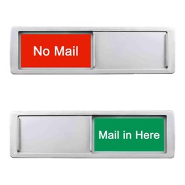 Mail In Here Sign,No Mail Slider Sign for Home Office Restroom Conference Hotels Hospital, Slider Door Indicator Tells Whether Mail is Here Or No Mail, 7'' x 2'' - Silver