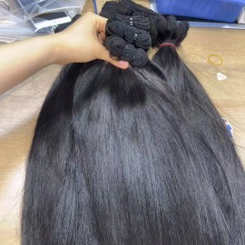 100% Human Hair Cuticle Aligned Raw Human Hair Good Destiny Natural-looking True to Length Burmese Curly Bundlesstyle: Straight, color: Natural Black bundle-100grams, Stretched Length: 30 inches