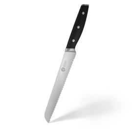 MasterChef Bread Knife 8" with High Carbon Stainless Steel Blade and Triple Riveted Handles, Professional Quality Kitchen Knife for Precision Cooking at Home, Perfectly Balanced, Razor Sharp