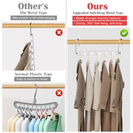 NAKBINX 8 Pack Hangers Space Saving, Collapsible Metal Hangers Closet Organizers, Hangers Space Saver, Clothes Hanger Organizer, Magic Hangers for Wardrobe Closet, Dorm Room Essentials