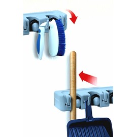 Superio Mop & Broom organizer 3-Slots (White)