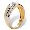 PalmBeach Men's Yellow Gold-plated Sterling Silver Genuine Diamond Accent Two