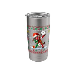 Santa Donkey Dabbing Sunglasses Italian Flag Xmas Sweater Stainless Steel Insulated Tumbler
