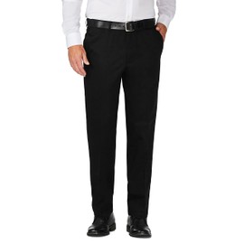 Haggar Mens Work To Weekend Hidden Expandable Waist No Iron Flat Front Dress-pants, Black, 36W X 29L US