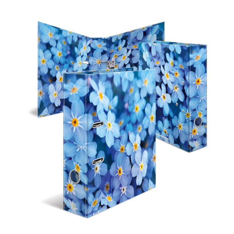HERMA Folder A4 Blue Flowers, 7 cm Wide, Children's Ring