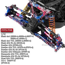 RCYouHott RC Aluminum Front Rear Suspension A-Arms Upgrades Part for 1/10 Slash/Rustler/Stampede/Hoss/X0-1 4x4 4WD VXL,Alloy Suspension Arms Hop Ups,Colorful (#3655)