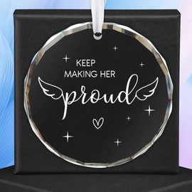 Memorial Gifts for Women Keep Making Her Proud Glass Ornament in Memory of Loved One Bereavement Remembrance Memorial Gifts for Loss of Mom Sister Wife