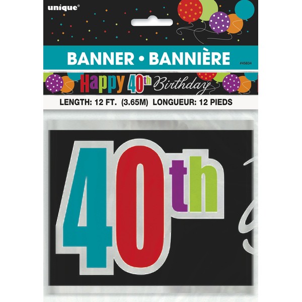 12ft Foil Birthday Cheer 40th Birthday Banner