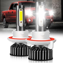 HOEDUI Fit For Ford F150 2004-2014 lights with Fan, 800% Super Bright Hi Lo Beam Light Bulbs, Plug and Play, 6500K Cool White 36000LM, Pack of 2