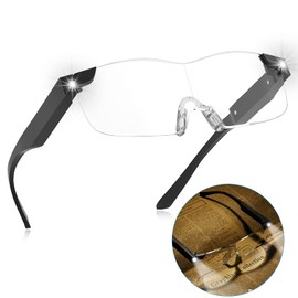 Magnifying Glass with Light,160% Lighted Magnifying Glass,Rechargeable LED Lights, Magnifying Glasses Hands Free for Hobbies,Reading,Close Work,Crafts and More-B