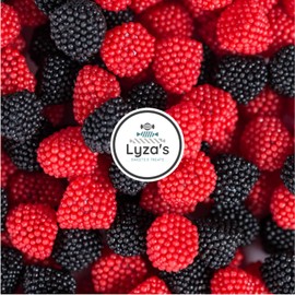 Black & Red Berries 4.4 LB - Nonpareils Coated Berry Gummies - One Bulk Bag