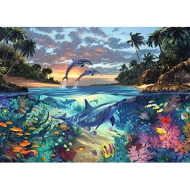 Ravensburger Rompecabezas Bahía de Coral 1000 Piezas | Diseño Panorámico| Corte Preciso, Acabado Antirreflejos y Cartón Reciclado | Calidad Premium Alemana | 70 x 50 cm