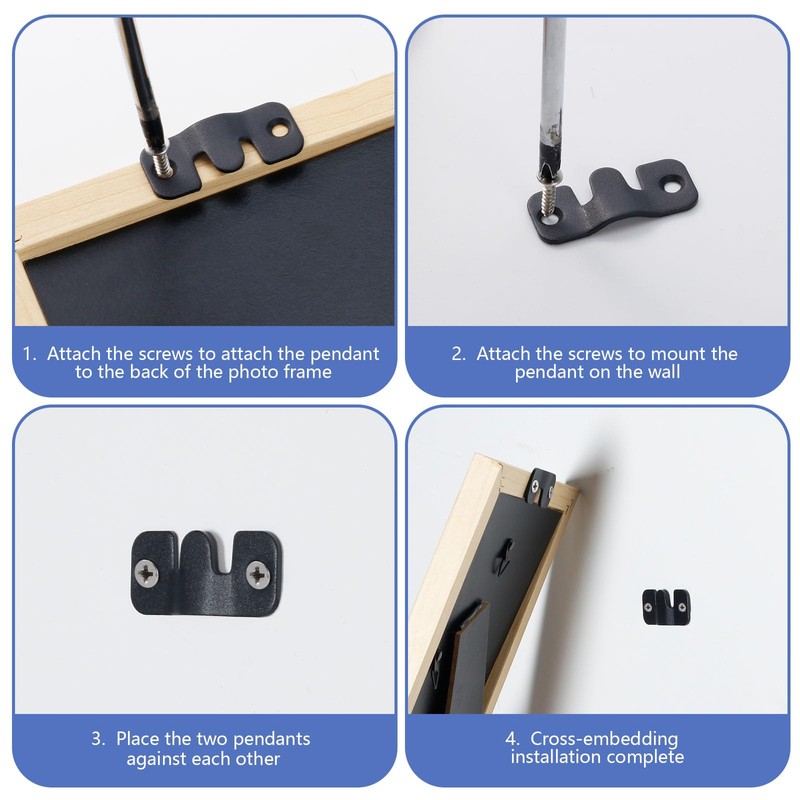 16 PCS Interlocking Flush Mount Bracket Black Stainless Steel Picture