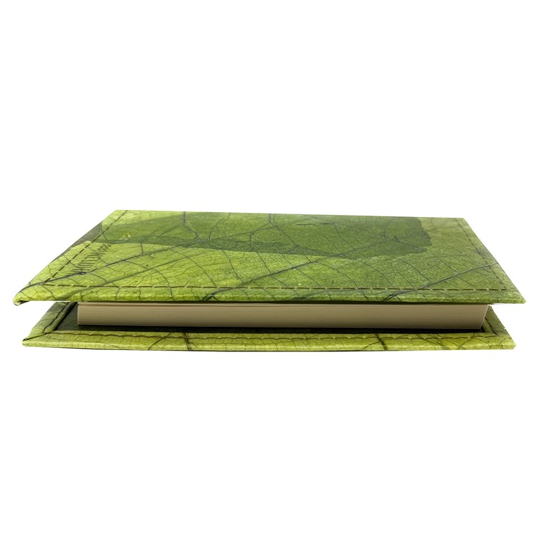NELUHA Notebook A5 Blank Refillable Teak Leaves Vegan Sustainable Leather