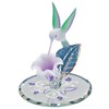 Glass Baron ~ Hummingbird with White and Lavender Flower