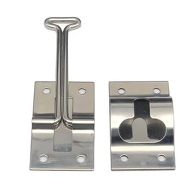 TOTMOX Door Catch RV Trailer Camper Exterior Door Hold Hook Stainless Steel Silver Color T Style Entry Door Latch Catch Holder 1 Set 4inch