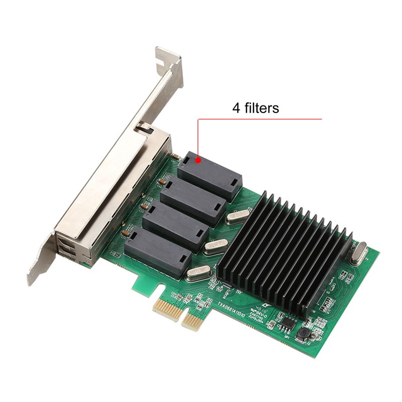PCIe Network Card 4 Port 1000Mbps Transmission PCI Express 1.1