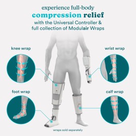 Homedics Overlapped Compression Therapy Modulair Massage System Universal Controller, Compatible Modulair Compression Wraps (Sold Separately)