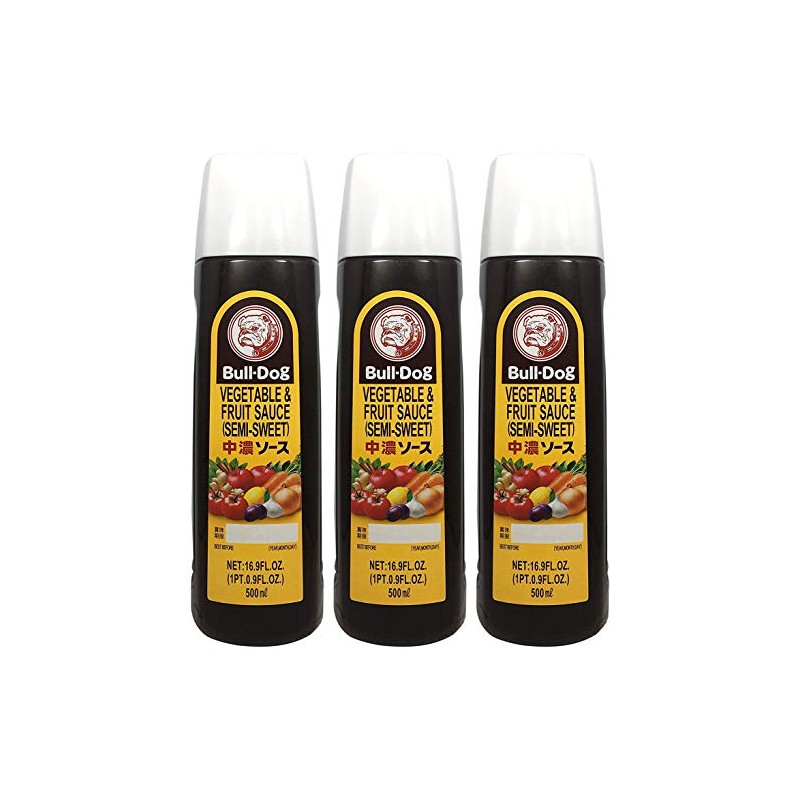 Bull-Dog Chuno Semi-Sweet Sauce 16.9 Fl. Oz. (3 Bottles)