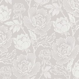 Froluya Vintage Floral Peel and Stick Wallpaper White Floral Contact Paper 16.9" x 118.1" Boho Self Adhesive Wallpaper Modern Neutral Flower Removable Wall Paper for Bedroom Cabinets Decorative Vinyl