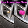 4pcs Luminous Car Tire Valve Caps, Hexagonal Glow-in-the-Dark Tire Valve