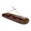 storeindya Wooden Incense holder Boat shape Ash Catcher