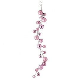 Blush Pink Glitter Ball Metallic Christmas Garland, 36 Inches, Sweet Shoppe Pink Christmas Decorations