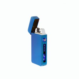 Electric Flameless Lighter, Dual Arc USB Rechargeable Modern Blue Metal Lighter
